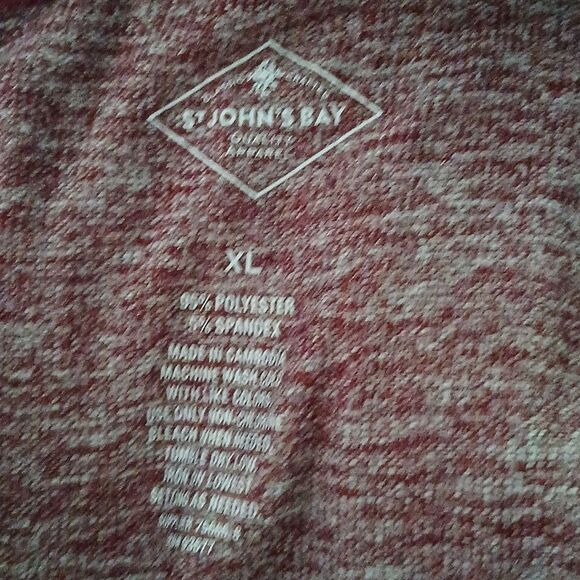 St John's Bay maroon lightweight long sleeve drawstring collar top Sz XXL - Picture 5 of 5